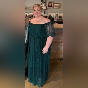 Baltic Born Caroline Lace Emerald Maxi Dress Size XXL